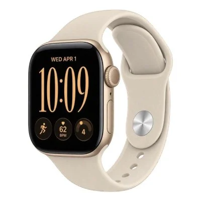 Apple Watch Series 12 GPS 46mm, Light Gold Aluminium Case with Sand Sport Band - M/L